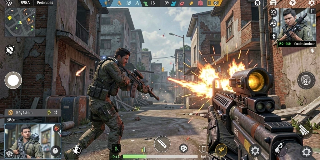Gameplay seru dari 898A menampilkan aksi tembak-menembak yang intens.