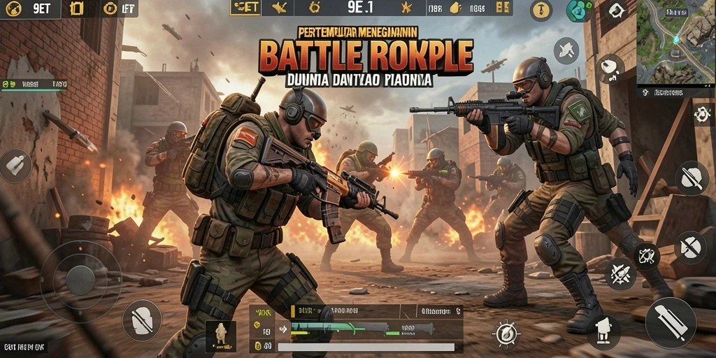 Tangkapan layar dari gameplay seru Battle Royale di 9ET.