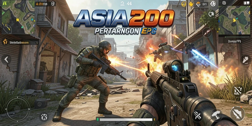 Tangkapan layar dari gameplay ASIA200 yang intens dan mendebarkan.