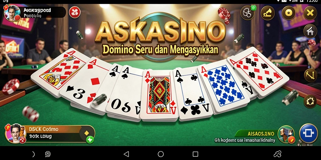 Tampilan utama gameplay <strong>ASKASINO</strong> yang menampilkan keseruan permainan domino.