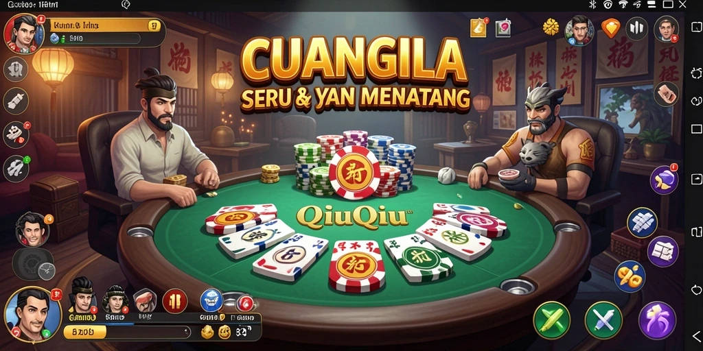 Tampilan screenshot CUANGILA dengan aksi permainan QiuQiu yang seru.