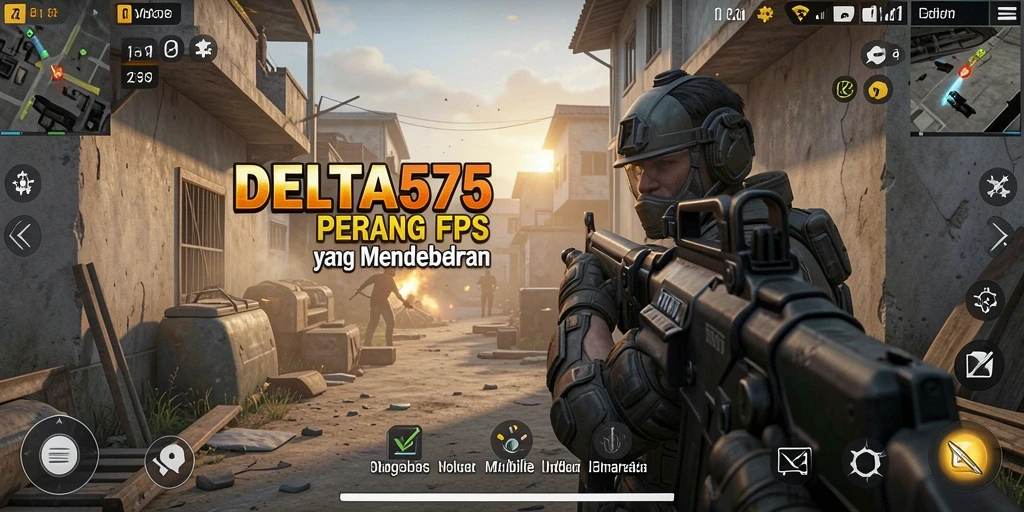 Tampilan menarik gameplay DELTA575 dalam pertempuran intens.