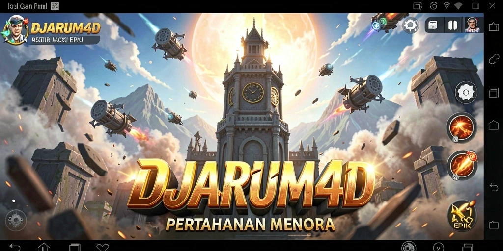 Tangkapan layar utama DJARUM4D menampilkan aksi pertahanan menara yang mendebarkan.