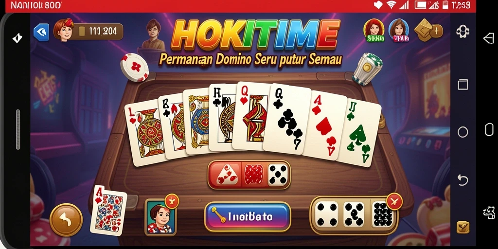 Screenshot gameplay HOKITIME menampilkan aksi seru permainan domino.