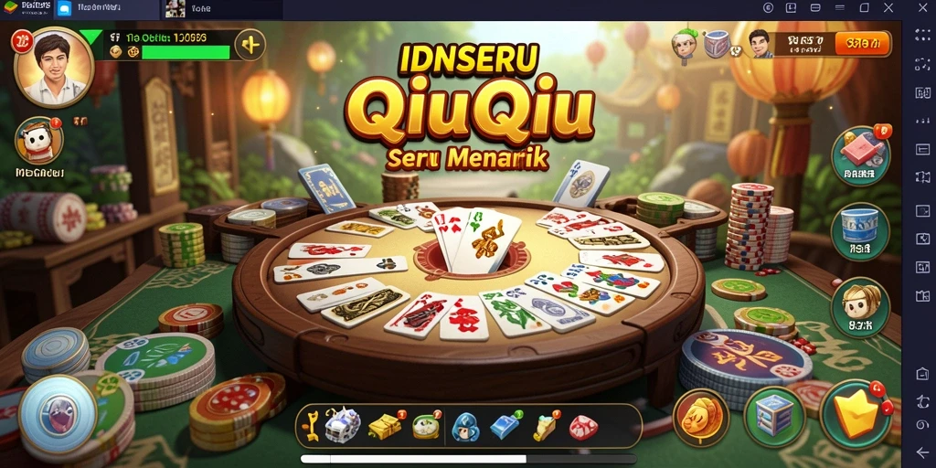Screenshot gameplay utama IDNSERU menampilkan keseruan bermain QiuQiu.