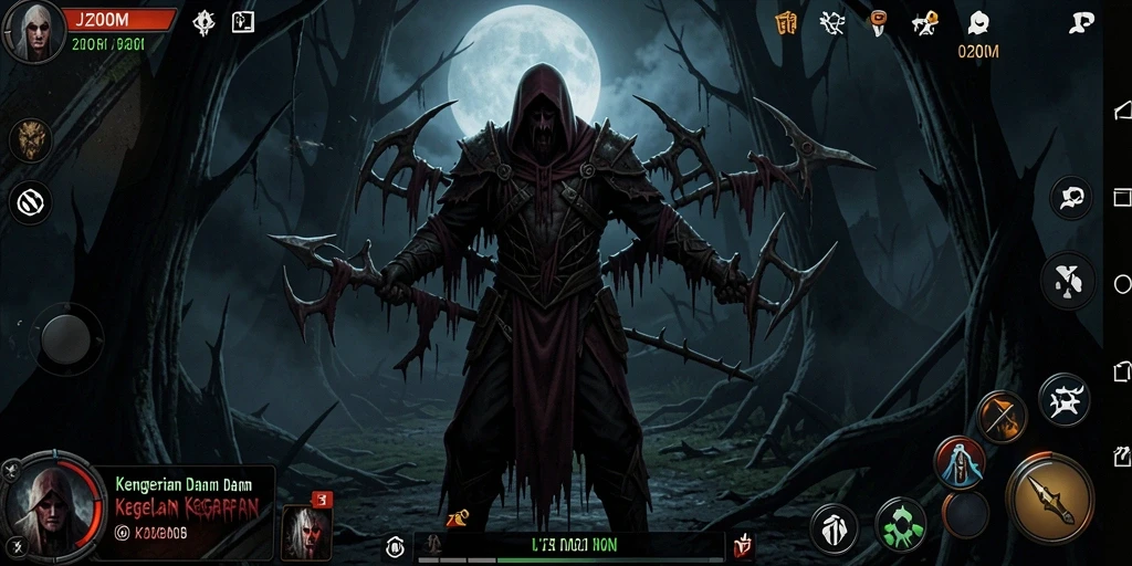 Screenshot gameplay yang menampilkan kegelapan dan ketegangan di J200M.