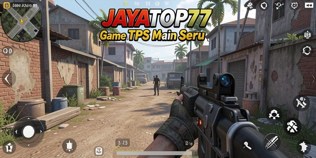 Screenshot gameplay menampilkan aksi mendebarkan JAYATOP77 dalam TPS.
