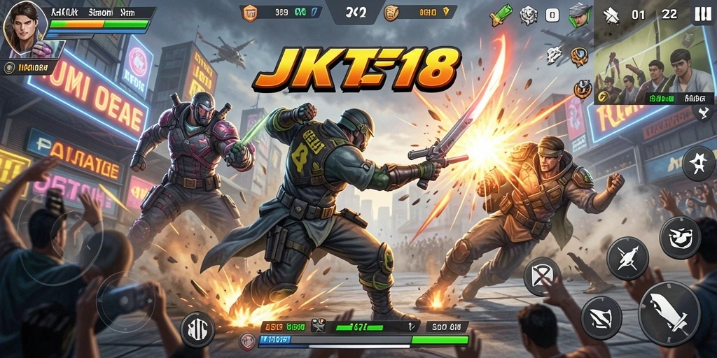 Tampilan seru gameplay JKT8 dengan aksi menegangkan.