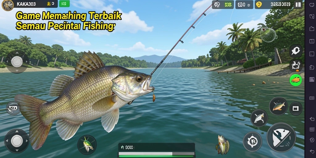 Tampilan gameplay KAKA303 yang menarik saat menangkap ikan.