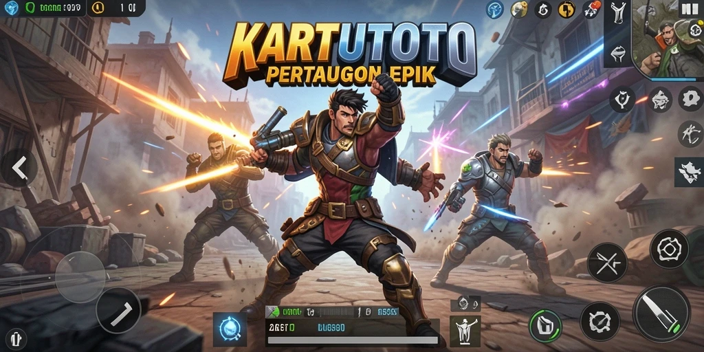 Screenshot gameplay KARTUTOTO menampilkan aksi seru Battle Royale.