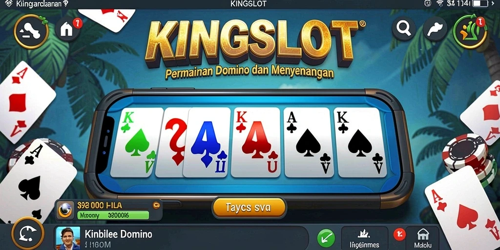 Tampilan gameplay menarik dalam permainan Domino KINGSLOT.