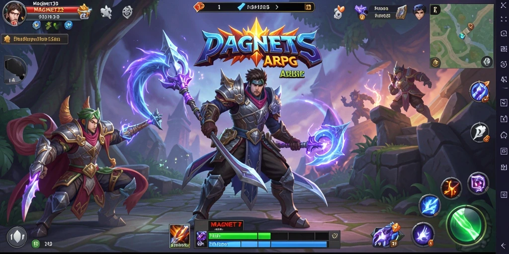 Tampilan menarik dari gameplay ARPG MAGNET33 dengan aksi seru.