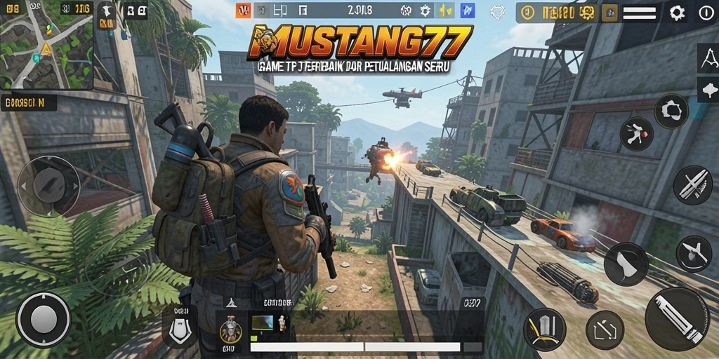 Tampilan gameplay TPS MUSTANG77 yang mendebarkan.