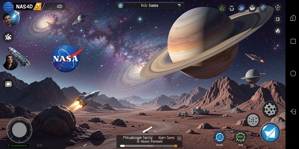 Tampilan gameplay <strong>NASA4D</strong> yang menakjubkan di luar angkasa.