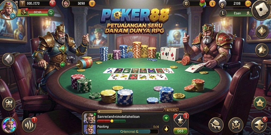 Tangkapan layar utama gameplay POKER88 dengan aksi RPG yang seru.