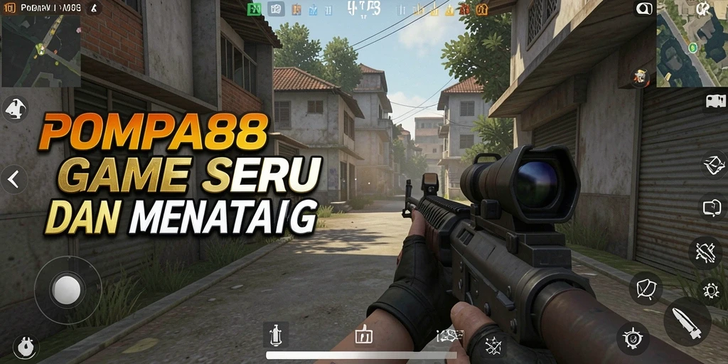 Tampilan gameplay POMPA88 dengan aksi tembak-menembak yang mendebarkan.