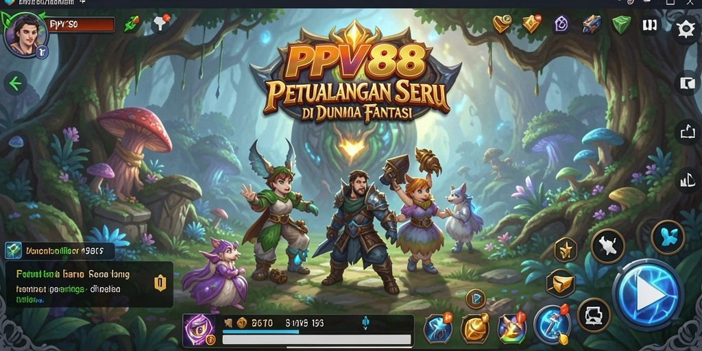 Tangkapan layar gameplay PPV88 yang menampilkan petualangan seru di dunia fantasi.