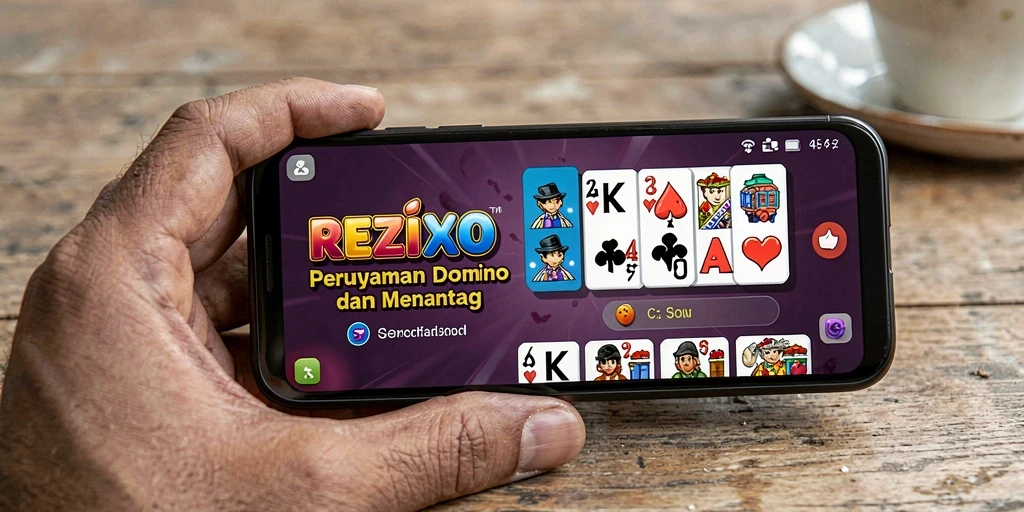 Tampilan gameplay domino di REZIXO yang menarik dan interaktif.