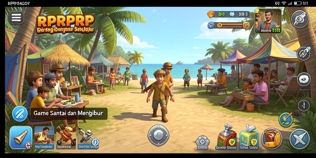 Tampilan gameplay RPRPRP yang ceria dan interaktif.