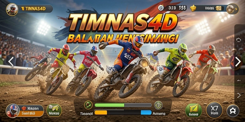 Screenshot utama TIMNAS4D menampilkan aksi balapan mendebarkan.