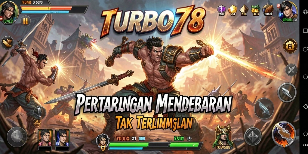 Screenshot menunjukkan aksi cepat dan grafik menakjubkan dalam TURBO78.
