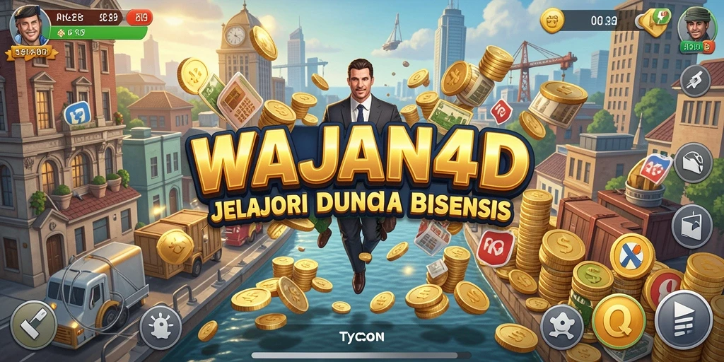 Tampilan gameplay WAJAN4D yang seru dan penuh warna dalam mengelola bisnis.
