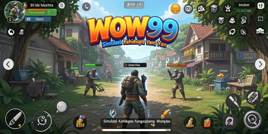 Screenshot gameplay WOW99 menunjukkan interaksi karakter dan lingkungan yang menarik.