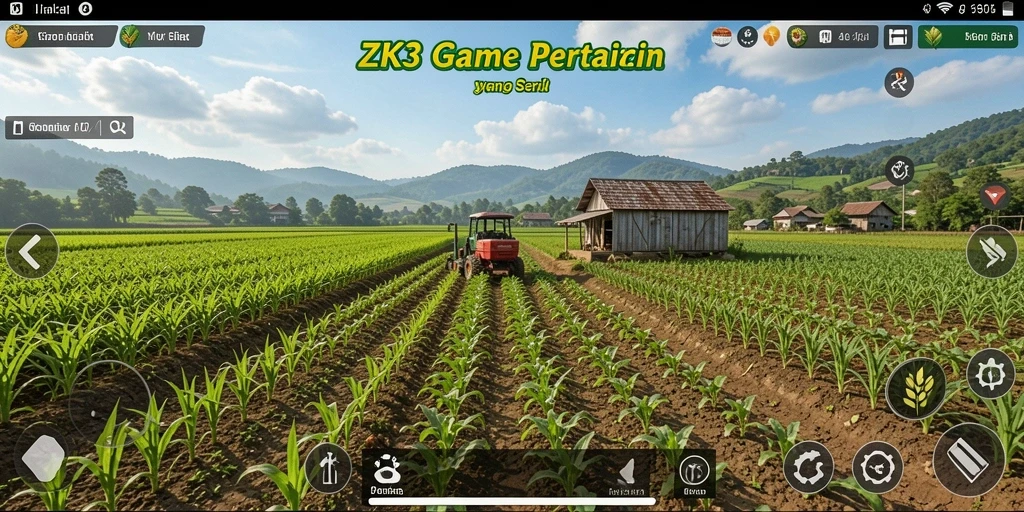 Screenshot utama ZK3 menampilkan gameplay bertani yang seru.